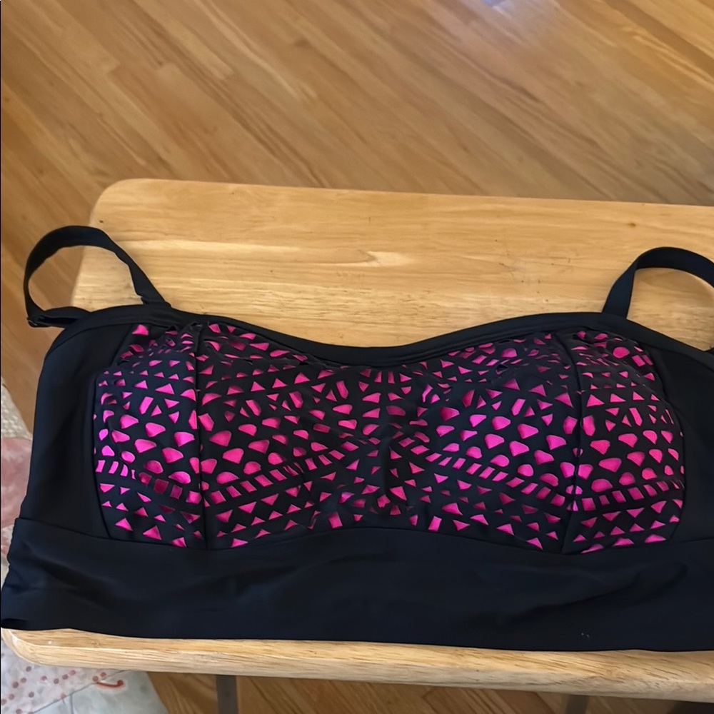 Torrid Black and Pink bikini top